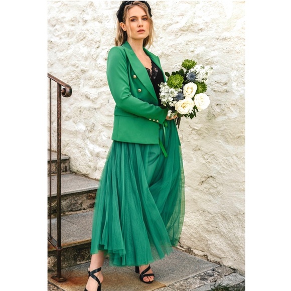 MOSCHINO - Vintage Cheap and Chic Double breasted blazer coat Green, 10 - Picture 3 of 12